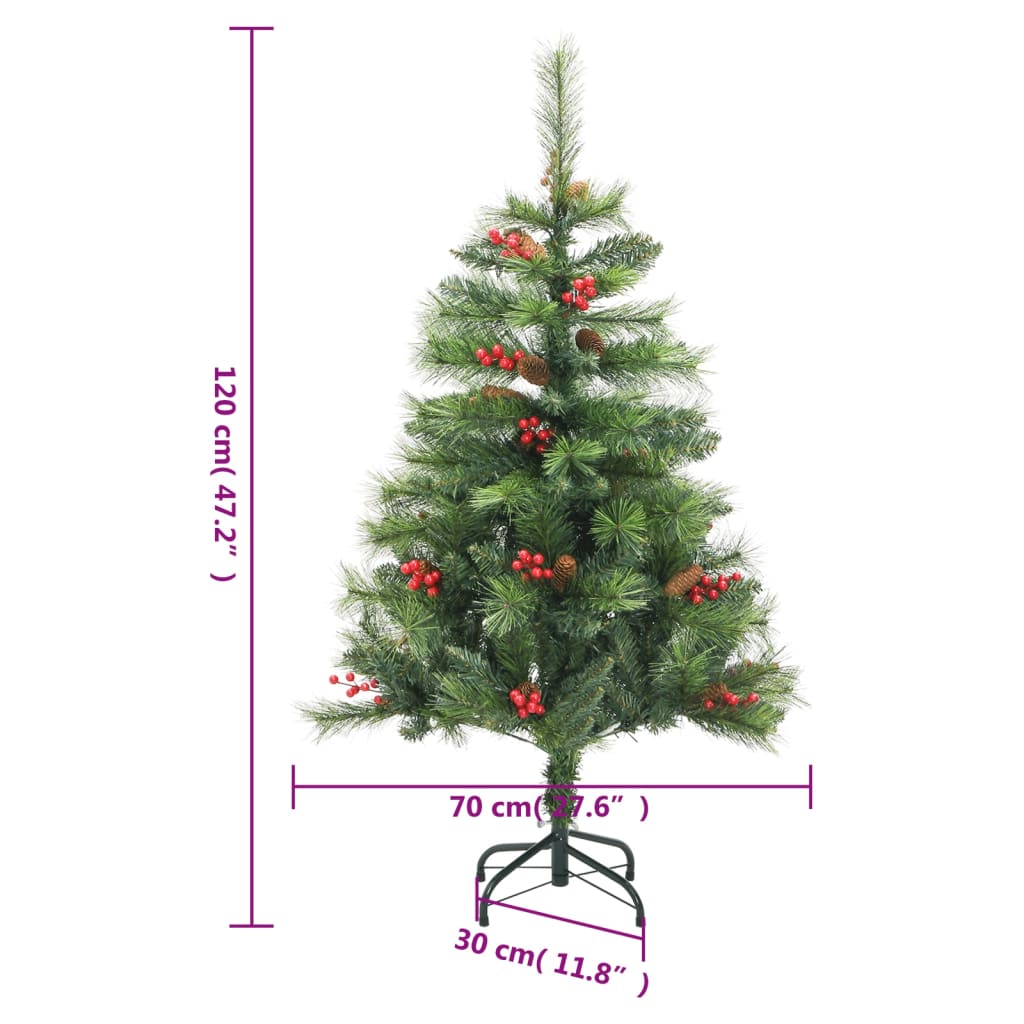 Sapin de Noël artificiel avec pommes de pin et baies 120 cm - Xios Store SNC