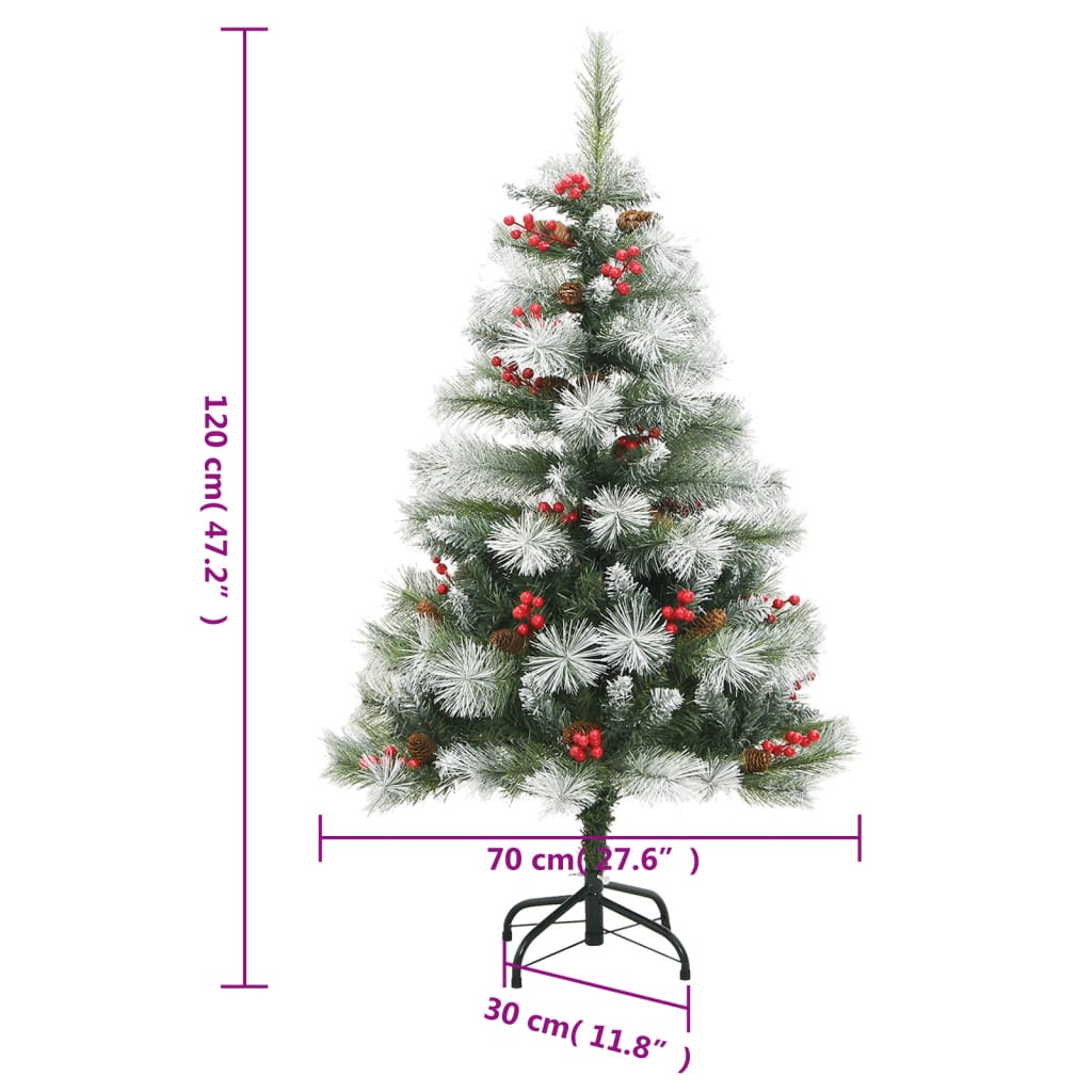 Sapin de Noël artificiel avec pommes de pin et baies 120 cm - Xios Store SNC