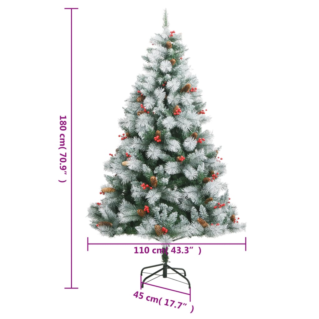 Sapin de Noël artificiel avec pommes de pin et baies 180 cm - Xios Store SNC