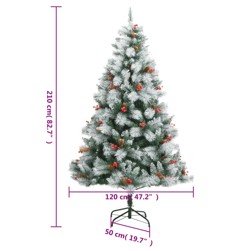 Sapin de Noël artificiel avec pommes de pin et baies 210 cm - Xios Store SNC