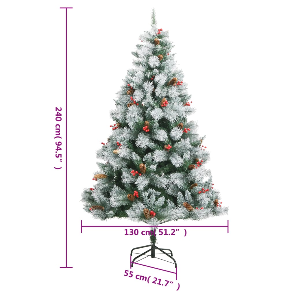 Sapin de Noël artificiel avec pommes de pin et baies 240 cm - Xios Store SNC