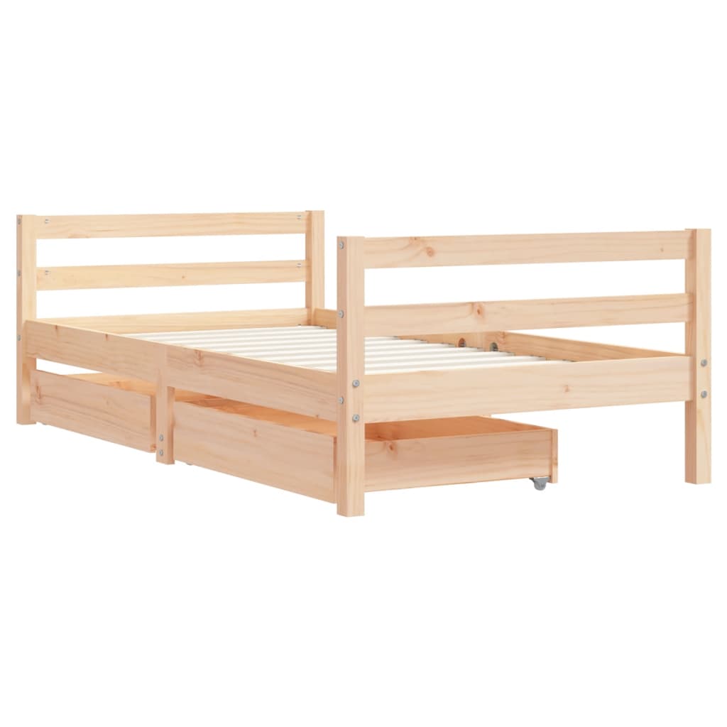 Cadre de lit pour enfant et tiroirs 80x160cm bois de pin massif Lits bébés et enfants vidaXL   