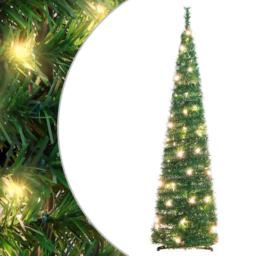 Sapin de Noël artificiel escamotable 50 LED vert 120 cm - Xios Store SNC