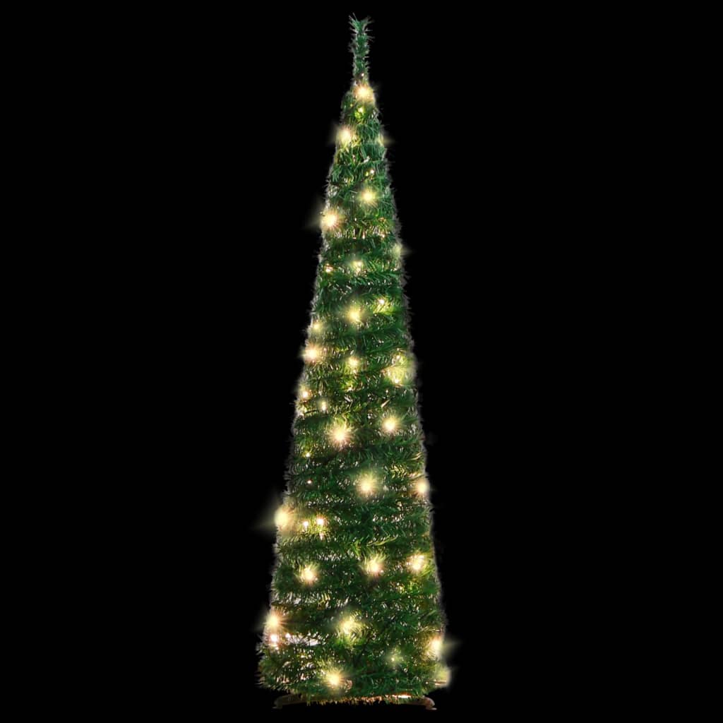 Sapin de Noël artificiel escamotable 50 LED vert 120 cm - Xios Store SNC