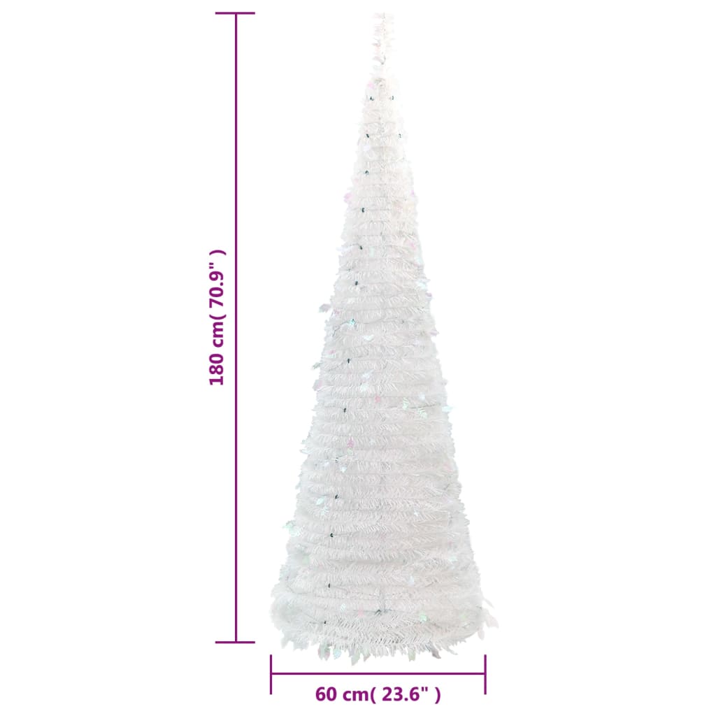 Sapin de Noël artificiel escamotable 150 LED blanc 180 cm - Xios Store SNC