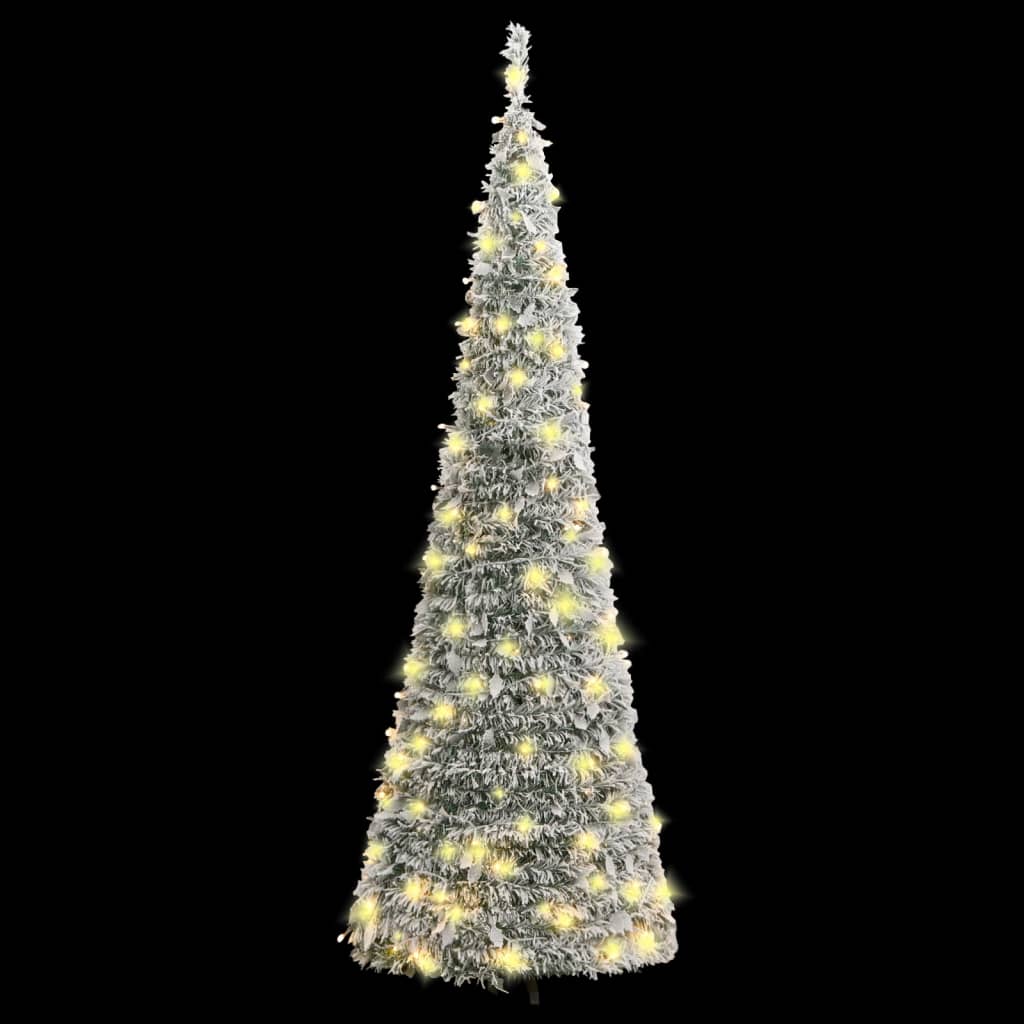 Sapin de Noël artificiel escamotable avec neige floquée 150 LED - Xios Store SNC