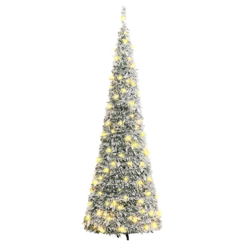 Sapin de Noël artificiel escamotable avec neige floquée 150 LED - Xios Store SNC