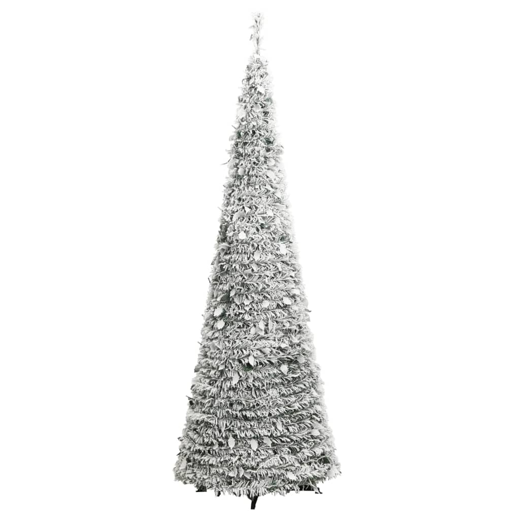 Sapin de Noël artificiel escamotable avec neige floquée 150 LED - Xios Store SNC