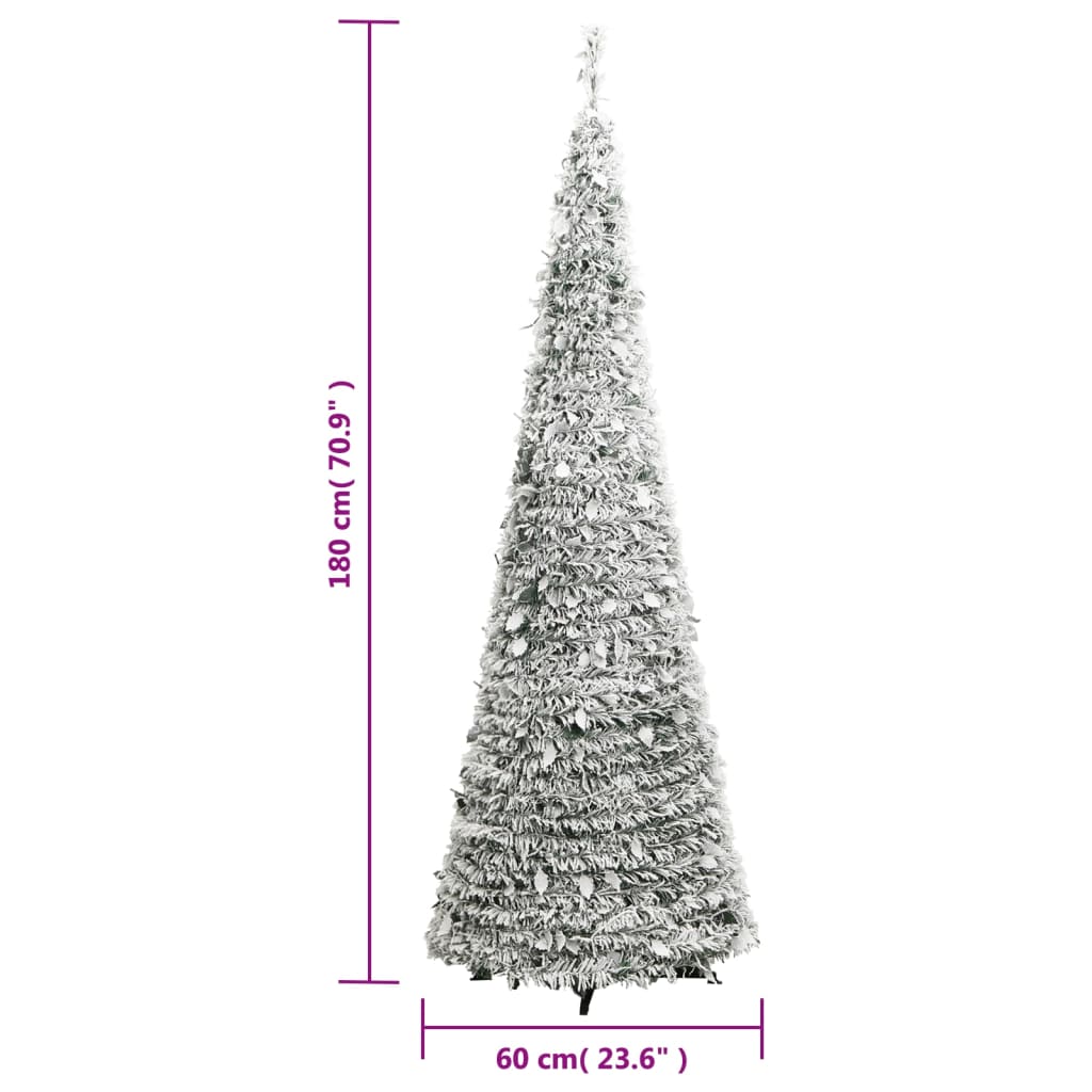 Sapin de Noël artificiel escamotable avec neige floquée 150 LED - Xios Store SNC