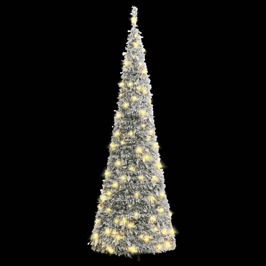 Sapin de Noël artificiel escamotable avec neige floquée 200 LED - Xios Store SNC