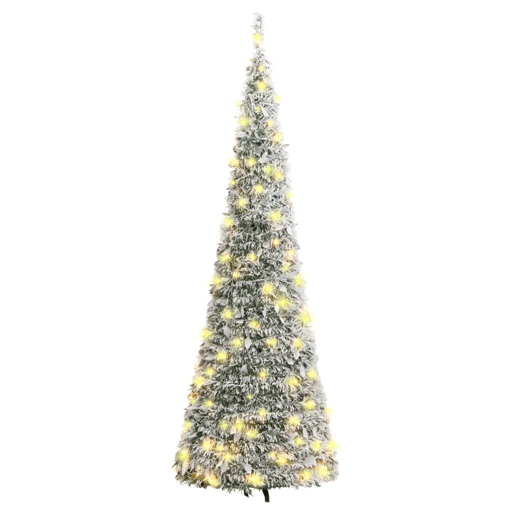 Sapin de Noël artificiel escamotable avec neige floquée 200 LED - Xios Store SNC