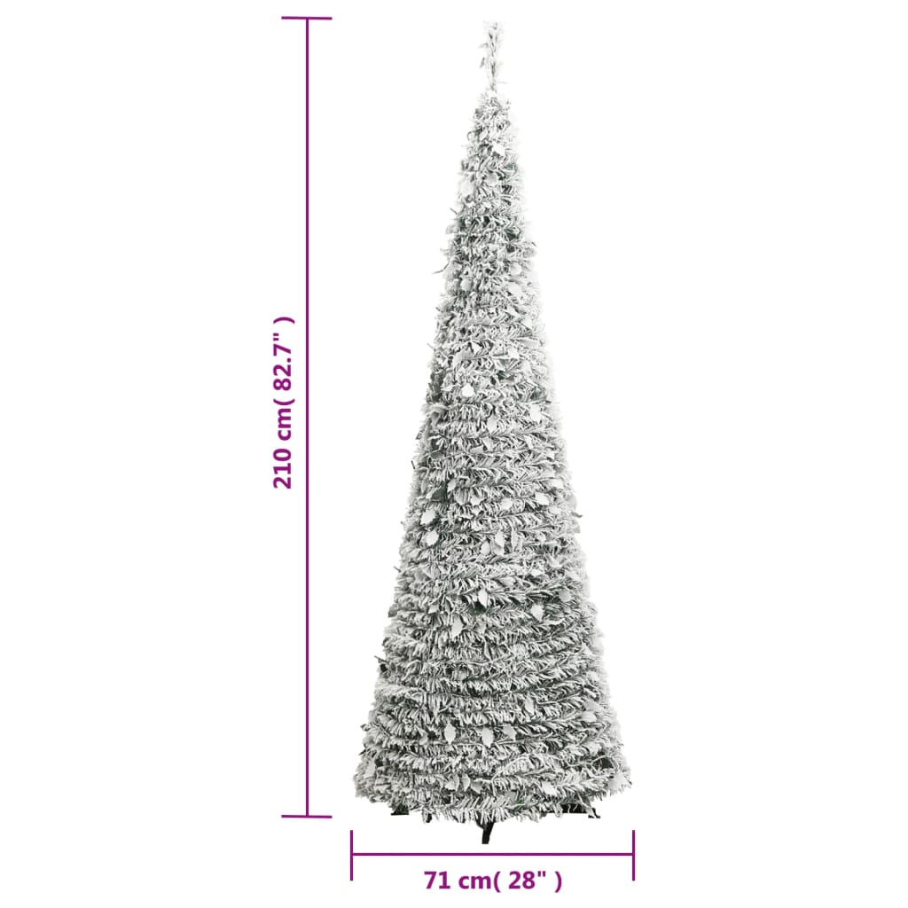 Sapin de Noël artificiel escamotable avec neige floquée 200 LED - Xios Store SNC