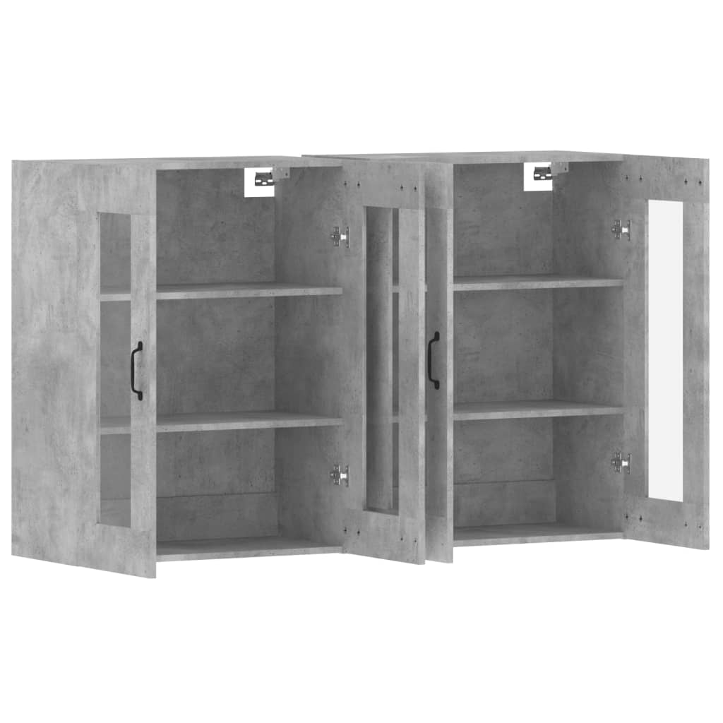 Image Armoires murales 2 pcs gris béton bois d'ingénierie | Xios Store SNC vidaXL Xios Store SNC