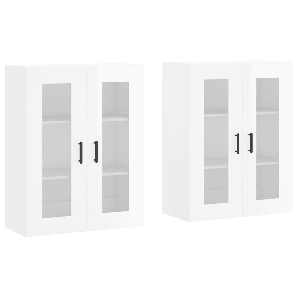 Image Armoires murales 2 pcs blanc brillant bois d'ingénierie | Xios Store SNC vidaXL Xios Store SNC