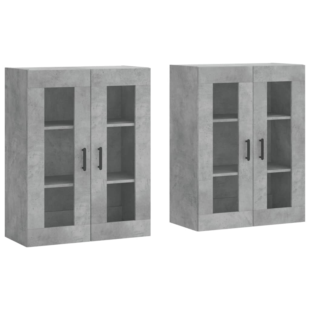 Image Armoires murales 2 pcs gris béton bois d'ingénierie | Xios Store SNC vidaXL Xios Store SNC