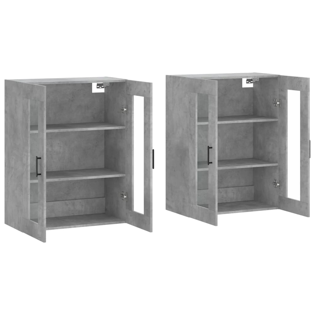 Image Armoires murales 2 pcs gris béton bois d'ingénierie | Xios Store SNC vidaXL Xios Store SNC