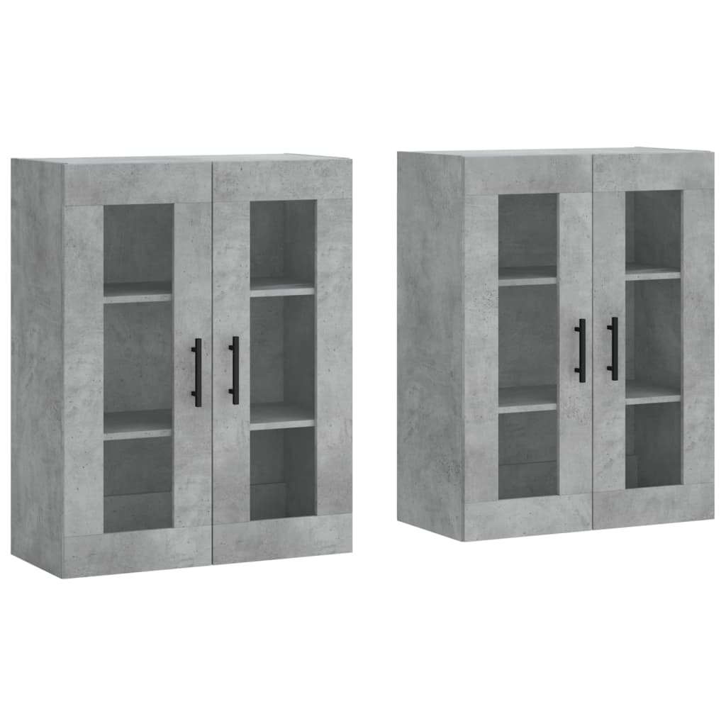 Image Armoires murales 2 pcs gris béton bois d'ingénierie | Xios Store SNC vidaXL Xios Store SNC