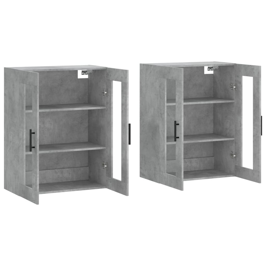 Image Armoires murales 2 pcs gris béton bois d'ingénierie | Xios Store SNC vidaXL Xios Store SNC