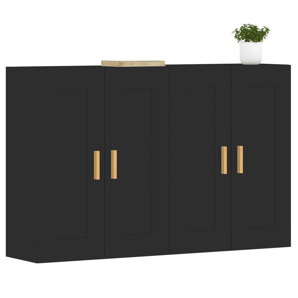 Image Armoires murales 2 pcs noir bois d'ingénierie | Xios Store SNC vidaXL Xios Store SNC