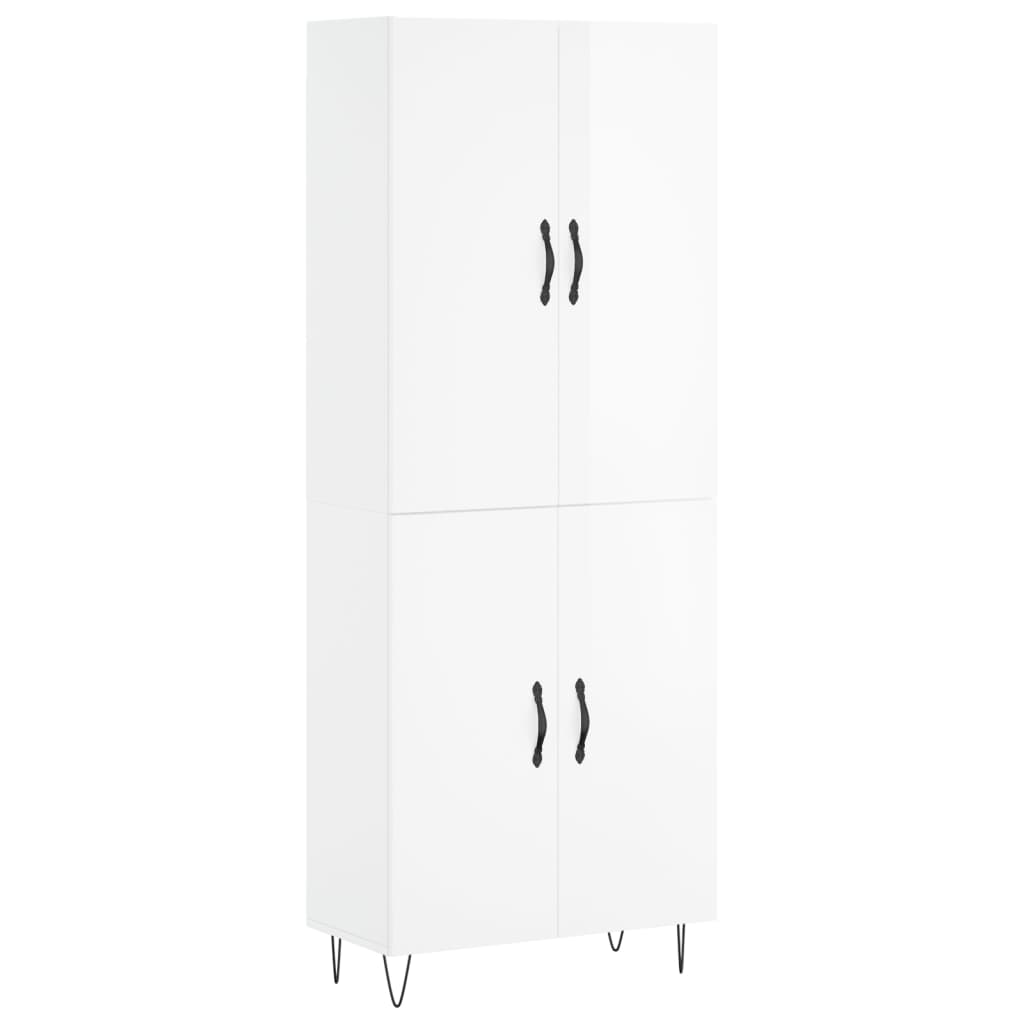 Image Buffet haut Blanc brillant 69,5x34x180 cm Bois d'ingénierie | Xios Store SNC vidaXL Xios Store SNC