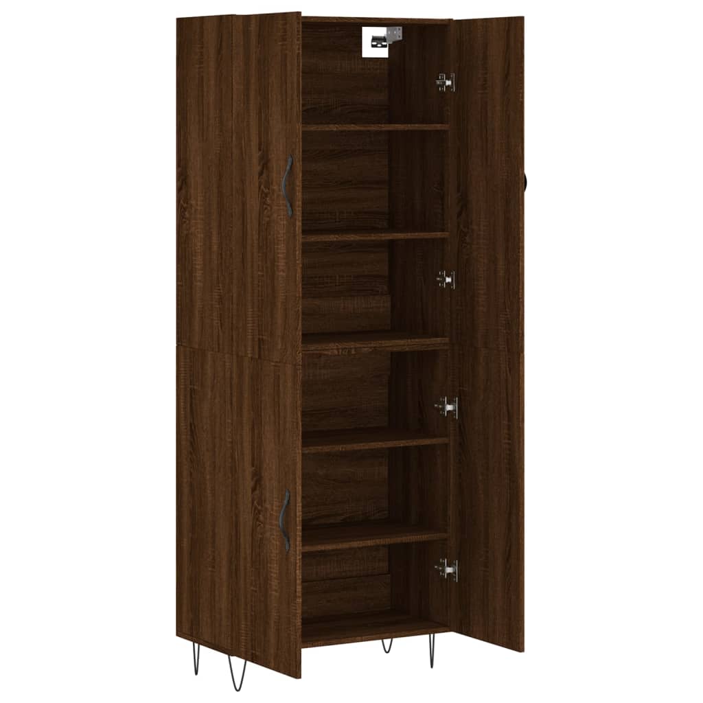 Image Buffet haut Chêne marron 69,5x34x180 cm Bois d'ingénierie | Xios Store SNC vidaXL Xios Store SNC