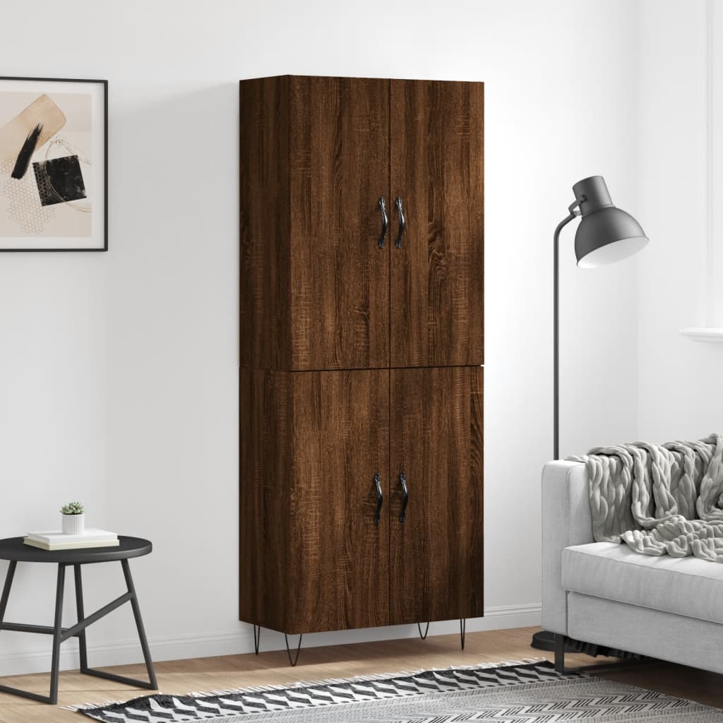 Image Buffet haut Chêne marron 69,5x34x180 cm Bois d'ingénierie | Xios Store SNC vidaXL Xios Store SNC