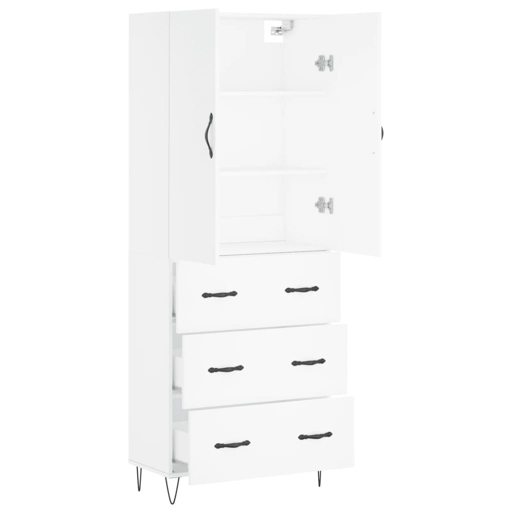 Image Buffet haut Blanc 69,5x34x180 cm Bois d'ingénierie | Xios Store SNC vidaXL Xios Store SNC