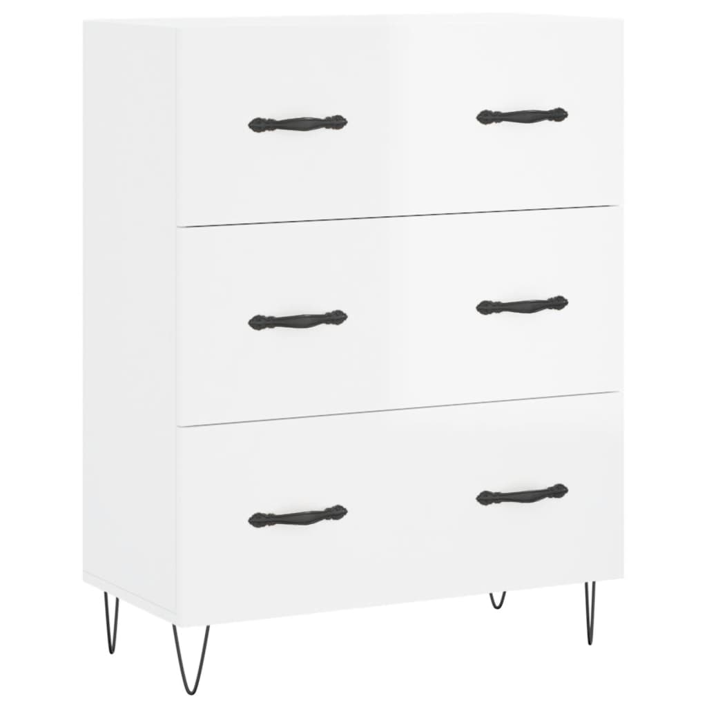 Image Buffet haut Blanc brillant 69,5x34x180 cm Bois d'ingénierie | Xios Store SNC vidaXL Xios Store SNC