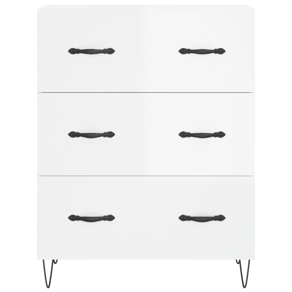 Image Buffet haut Blanc brillant 69,5x34x180 cm Bois d'ingénierie | Xios Store SNC vidaXL Xios Store SNC