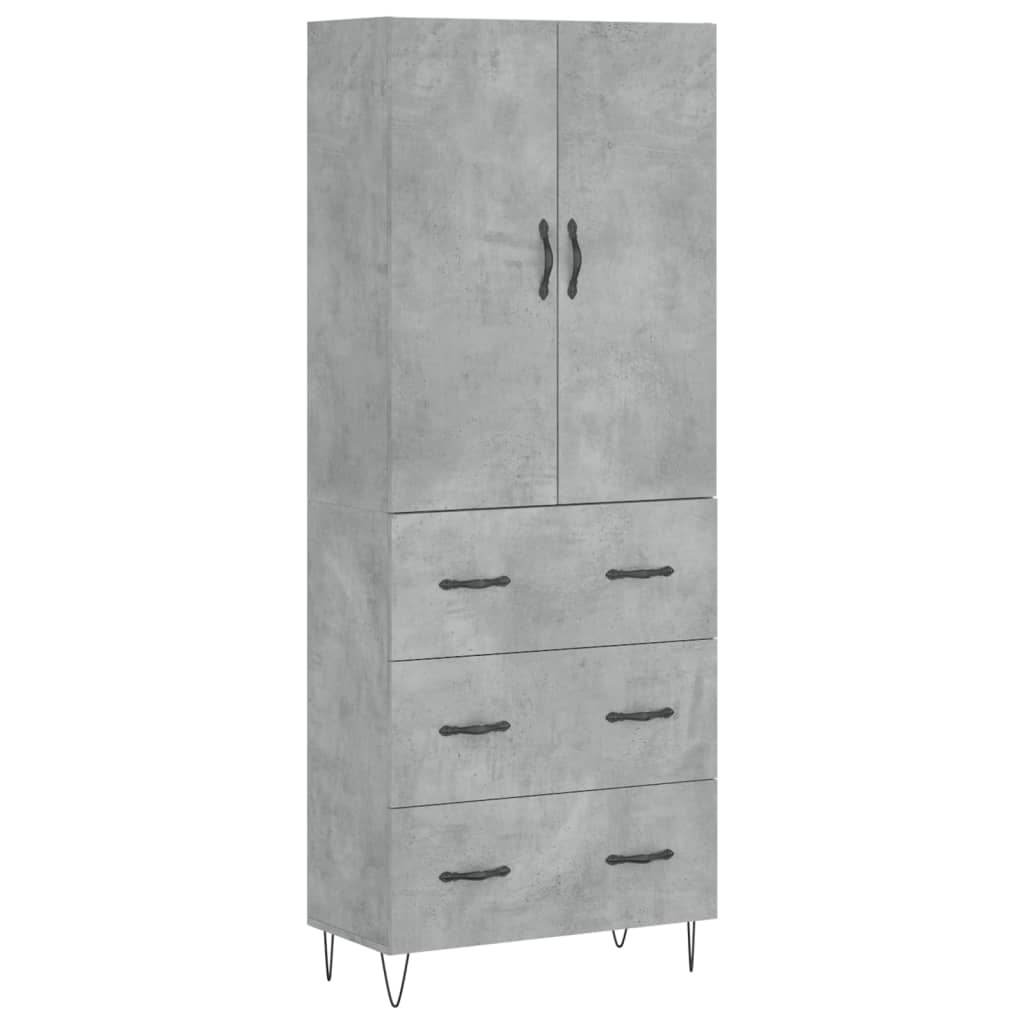 Image Buffet haut Gris béton 69,5x34x180 cm Bois d'ingénierie | Xios Store SNC vidaXL Xios Store SNC