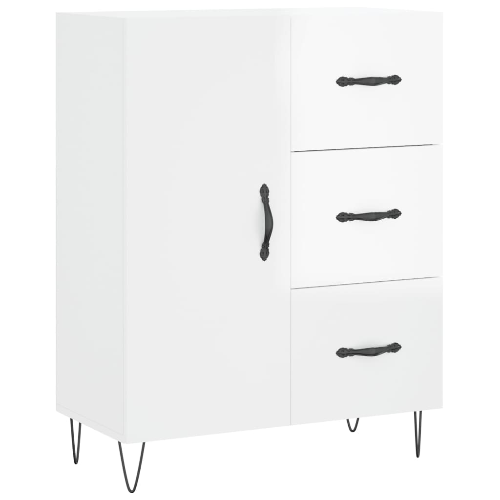 Image Buffet haut Blanc brillant 69,5x34x180 cm Bois d'ingénierie | Xios Store SNC vidaXL Xios Store SNC