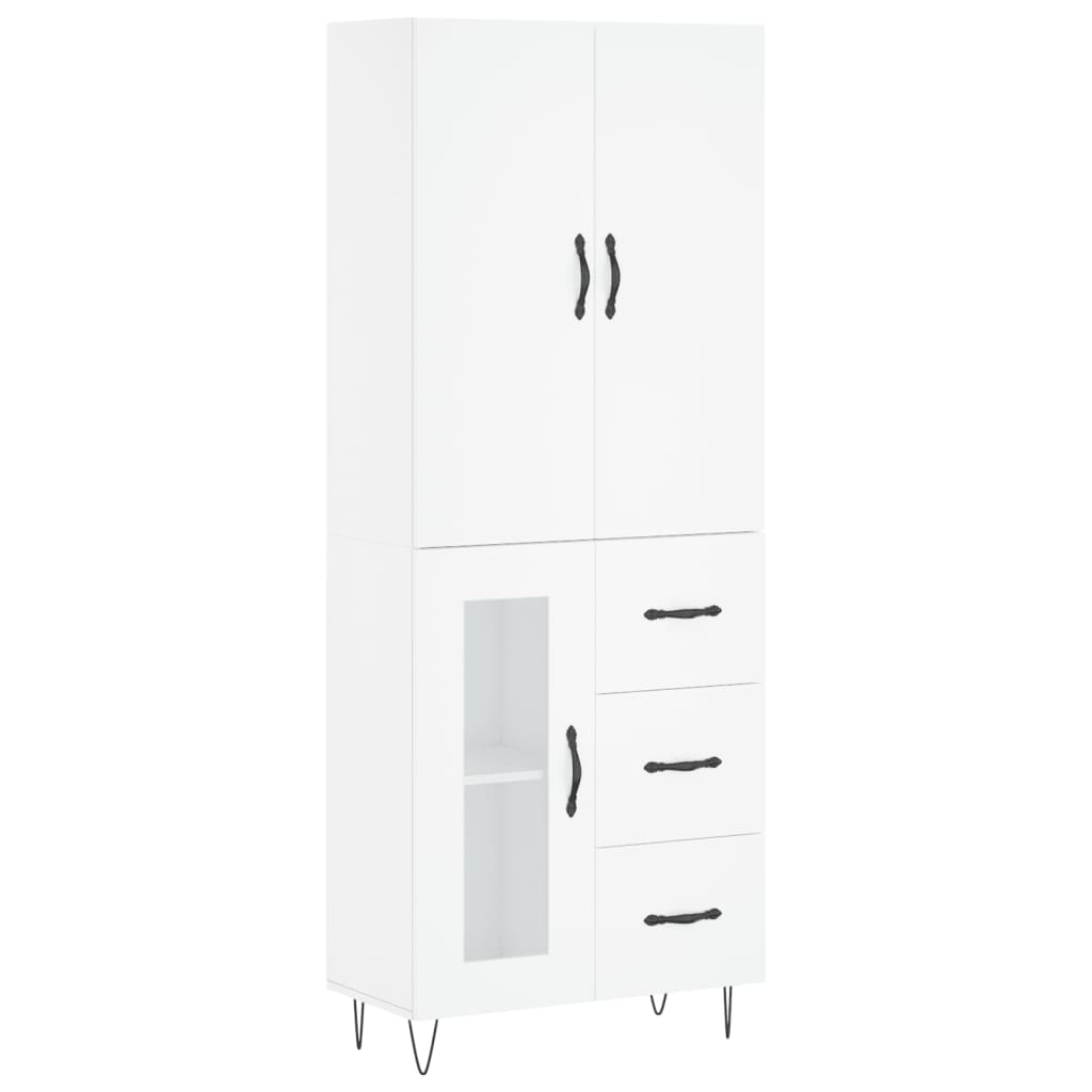 Image Buffet haut Blanc 69,5x34x180 cm Bois d'ingénierie | Xios Store SNC vidaXL Xios Store SNC