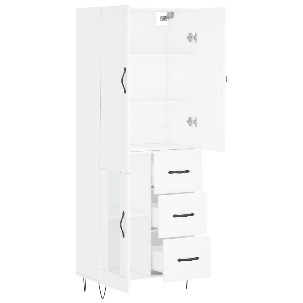 Image Buffet haut Blanc 69,5x34x180 cm Bois d'ingénierie | Xios Store SNC vidaXL Xios Store SNC