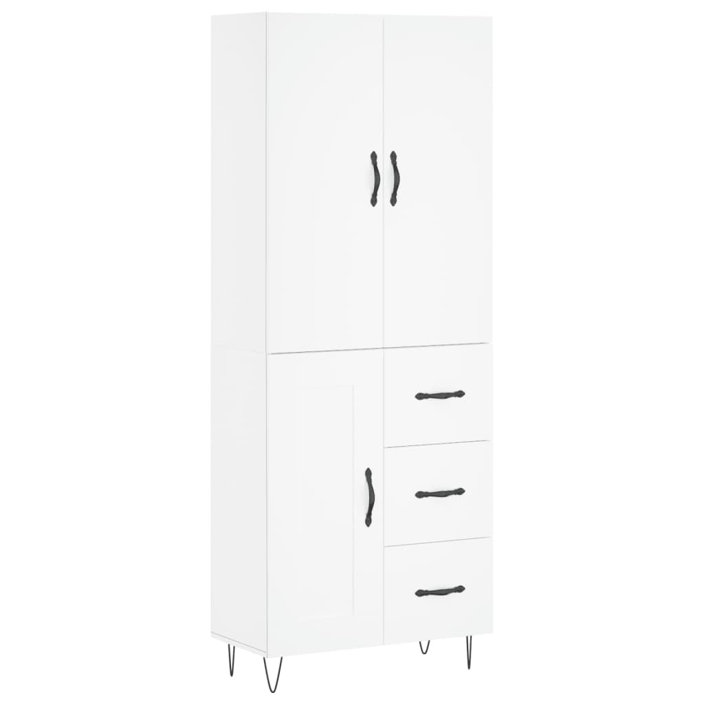 Image Buffet haut Blanc 69,5x34x180 cm Bois d'ingénierie | Xios Store SNC vidaXL Xios Store SNC