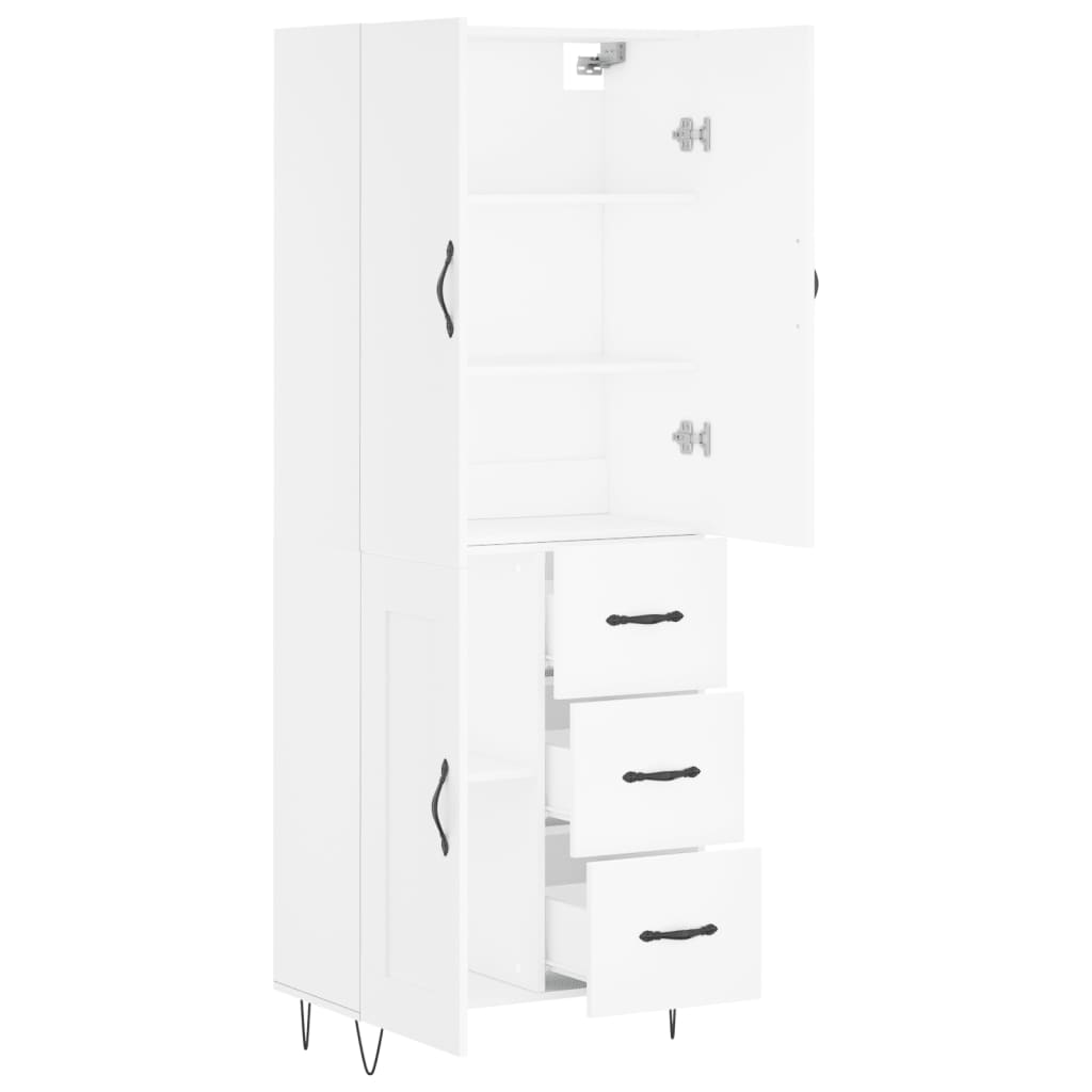 Image Buffet haut Blanc 69,5x34x180 cm Bois d'ingénierie | Xios Store SNC vidaXL Xios Store SNC