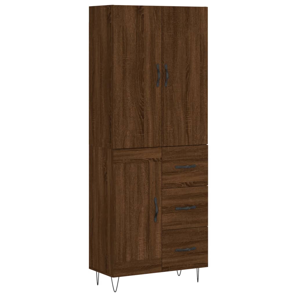 Image Buffet haut Chêne marron 69,5x34x180 cm Bois d'ingénierie | Xios Store SNC vidaXL Xios Store SNC