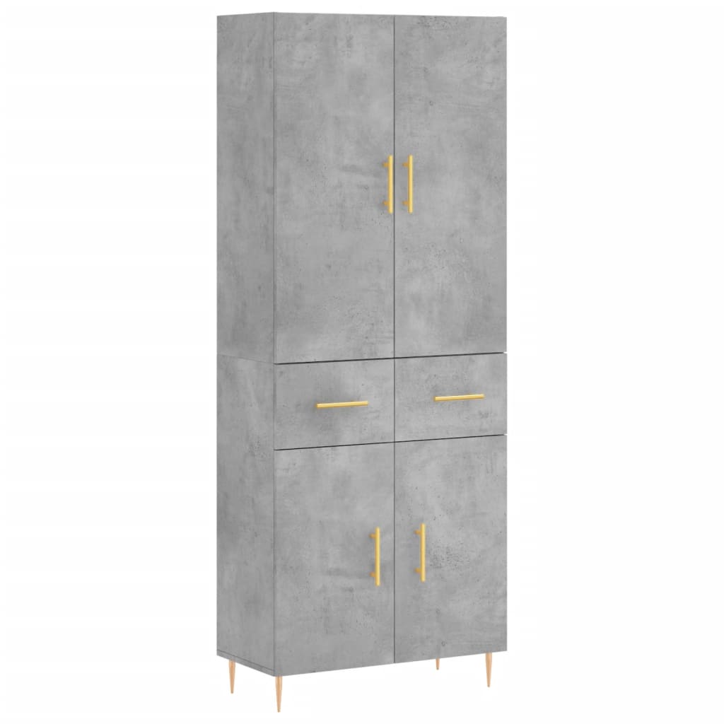 Image Buffet haut Gris béton 69,5x34x180 cm Bois d'ingénierie | Xios Store SNC vidaXL Xios Store SNC