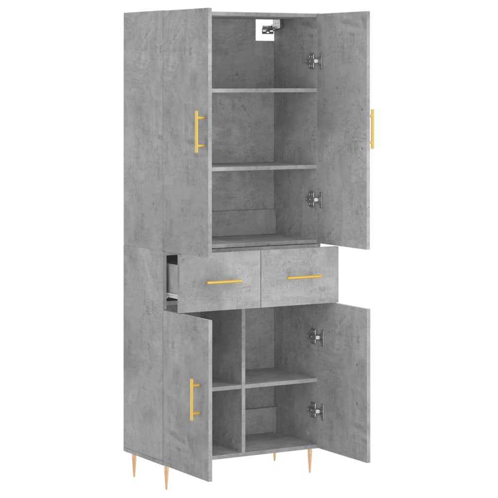 Image Buffet haut Gris béton 69,5x34x180 cm Bois d'ingénierie | Xios Store SNC vidaXL Xios Store SNC