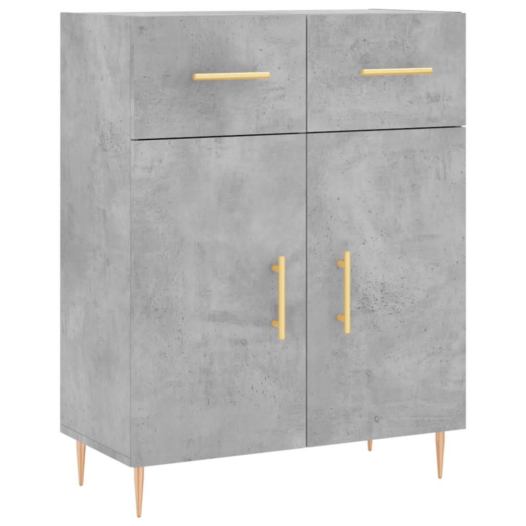 Image Buffet haut Gris béton 69,5x34x180 cm Bois d'ingénierie | Xios Store SNC vidaXL Xios Store SNC