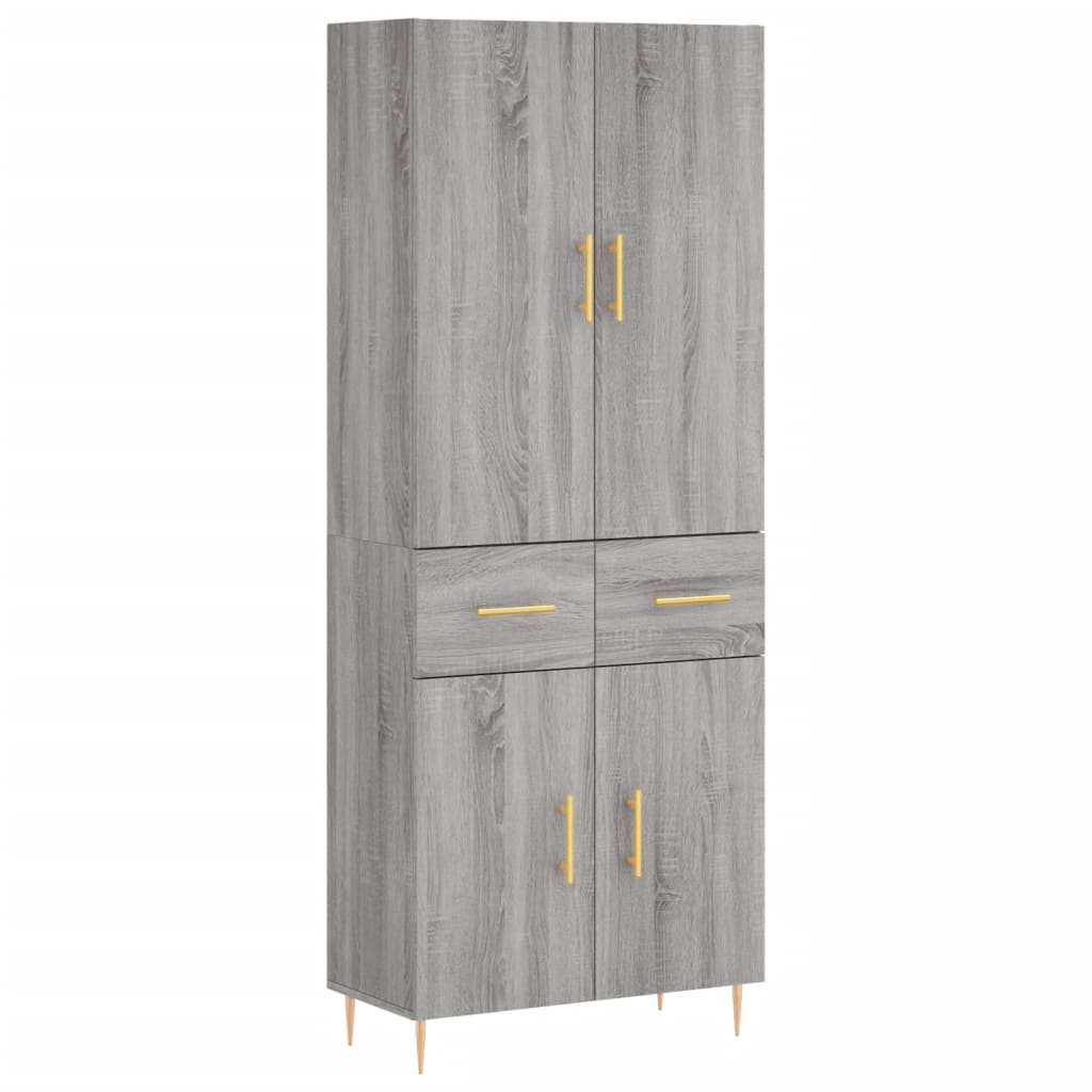 Image Buffet haut Sonoma gris 69,5x34x180 cm Bois d'ingénierie | Xios Store SNC vidaXL Xios Store SNC