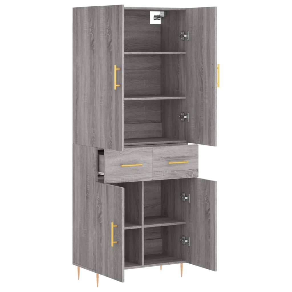 Image Buffet haut Sonoma gris 69,5x34x180 cm Bois d'ingénierie | Xios Store SNC vidaXL Xios Store SNC