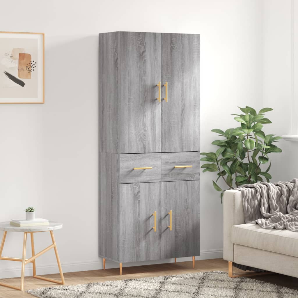 Image Buffet haut Sonoma gris 69,5x34x180 cm Bois d'ingénierie | Xios Store SNC vidaXL Xios Store SNC