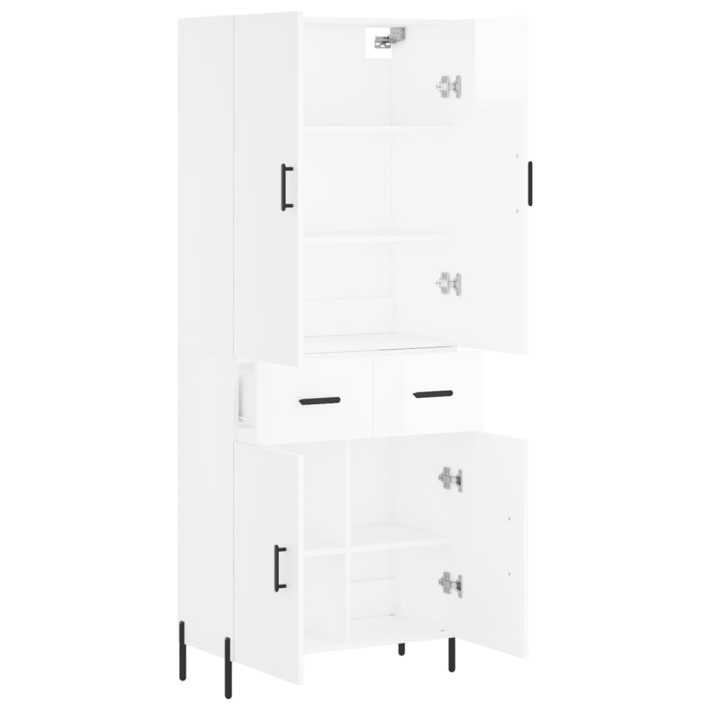 Image Buffet haut Blanc brillant 69,5x34x180 cm Bois d'ingénierie | Xios Store SNC vidaXL Xios Store SNC