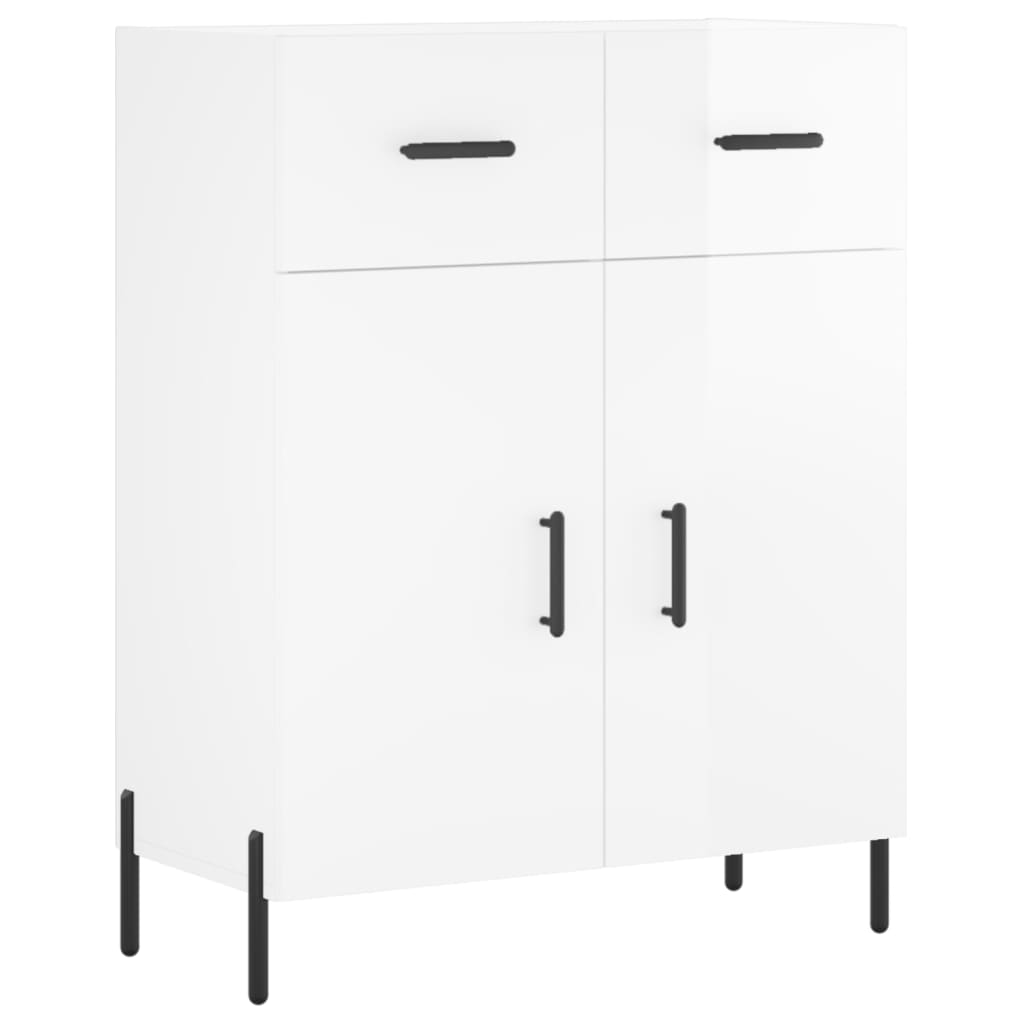 Image Buffet haut Blanc brillant 69,5x34x180 cm Bois d'ingénierie | Xios Store SNC vidaXL Xios Store SNC