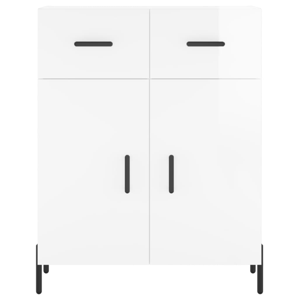 Image Buffet haut Blanc brillant 69,5x34x180 cm Bois d'ingénierie | Xios Store SNC vidaXL Xios Store SNC