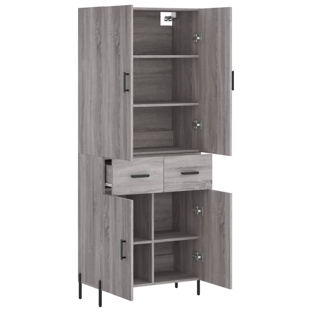 Image Buffet haut Sonoma gris 69,5x34x180 cm Bois d'ingénierie | Xios Store SNC vidaXL Xios Store SNC