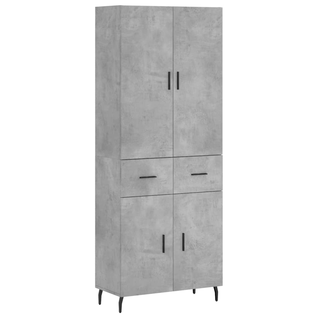 Image Buffet haut Gris béton 69,5x34x180 cm Bois d'ingénierie | Xios Store SNC vidaXL Xios Store SNC