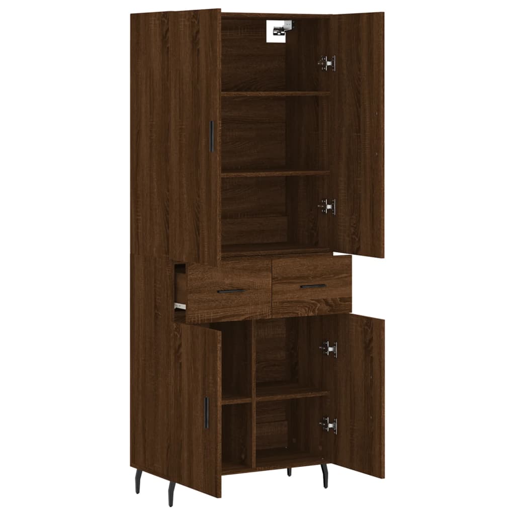 Image Buffet haut Chêne marron 69,5x34x180 cm Bois d'ingénierie | Xios Store SNC vidaXL Xios Store SNC