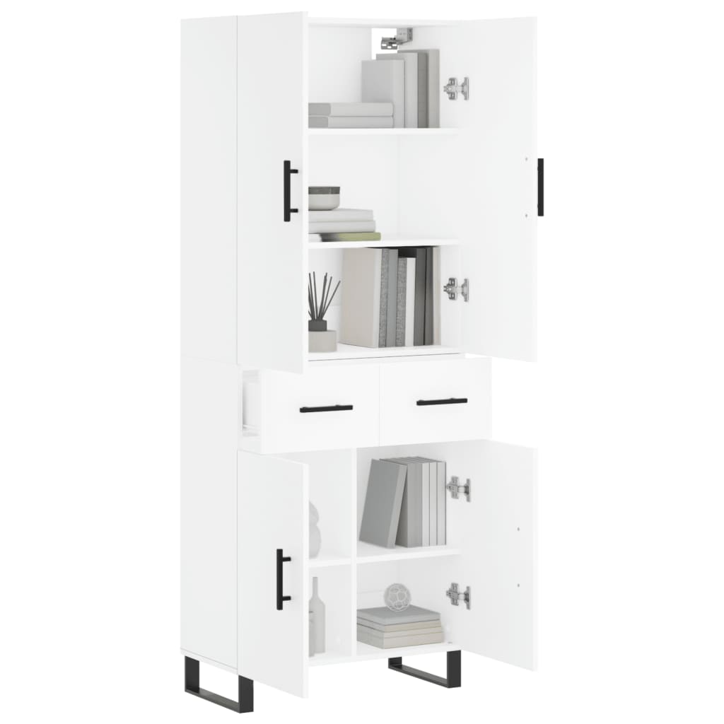 Image Buffet haut Blanc 69,5x34x180 cm Bois d'ingénierie | Xios Store SNC vidaXL Xios Store SNC