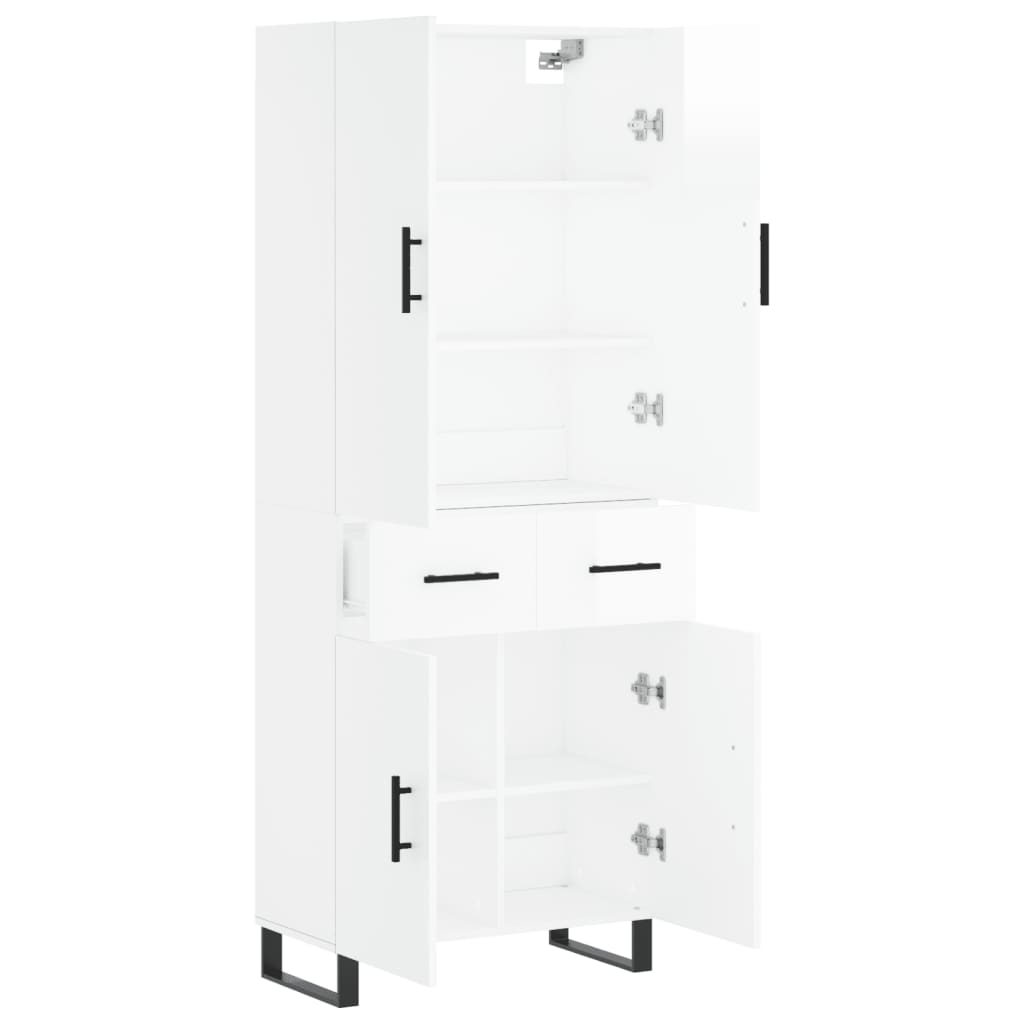 Image Buffet haut Blanc brillant 69,5x34x180 cm Bois d'ingénierie | Xios Store SNC vidaXL Xios Store SNC